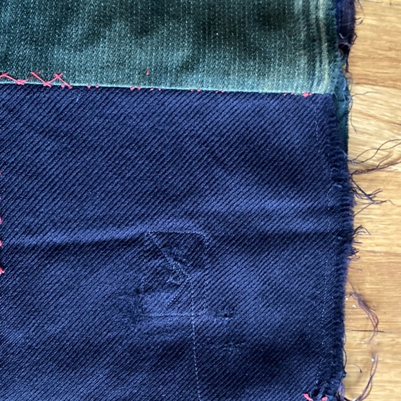 Vtg Handmade Repurposed Fabric Patchwork Quilt Top Unfinished 78"x86" - Picture 7 of 15